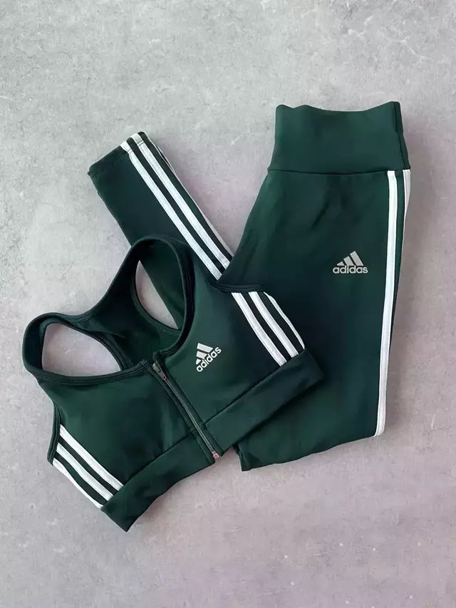 CONJUNTO RETRÔ TOP ZÍPER + VERDE