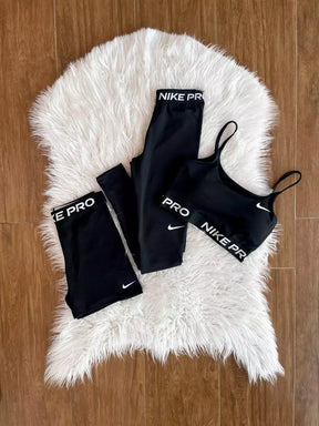 KIT PRO PRETO - TOP + SHORTS + LEGGING